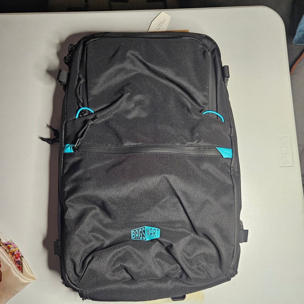 Bagsmart Travel Backpack Black Teal Laptop Compartment Carry On Luggage Strap
